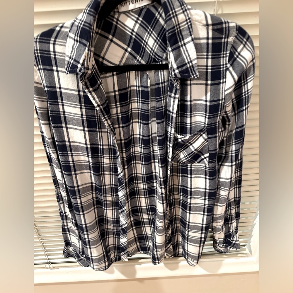 Women’s Blue & White Plaid button down